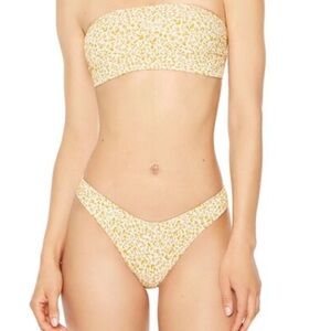 Jacquard Floral High-Leg Bikini Bottoms Size Small Brand New